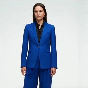Argent Single Button Blazer in Seasonless Wool Cobalt